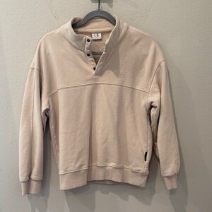 Little Bipsy Adult Mockneck Beige Pullover Sweatshirt Size Small
